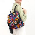 Large Capacity Colorful Abstract Art Print Multi-Carry Backpack - Image 2