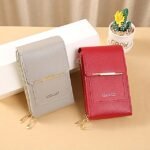 Women's Pink Multi - Zipper Crossbody Phone Bag, Compact - Image 9