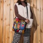 Women's Abstract Art Crossbody Bag – Colorful Cubist - Image 2