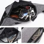 Unisex Multi-Pocket Canvas Crossbody Waist Bag, Adjustable Belt - Image 4