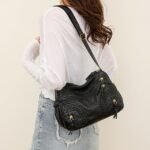 Women's Vintage Brown Faux Leather Shoulder Bag – Boho - Image 9